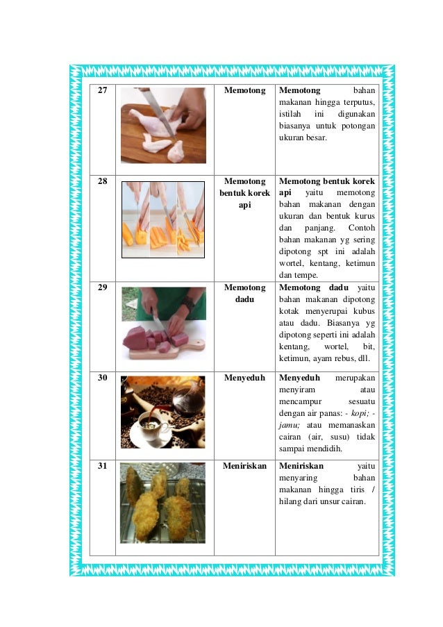 Istilah Teknik Dasar Memasak