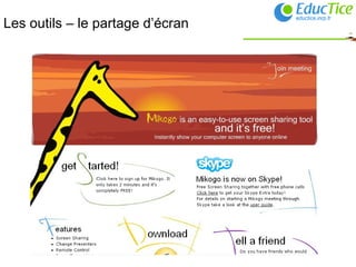 Les outils – le partage d’écran 