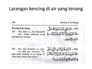 Larangan kencing di air yang tenang
 