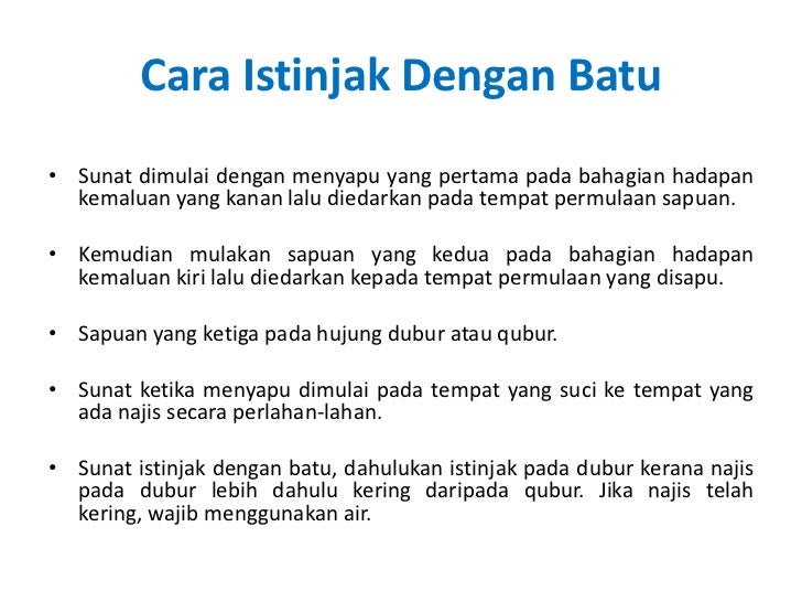 Cara Beristinjak Menggunakan Batu Cara Beristinjak Menggunakan Batu