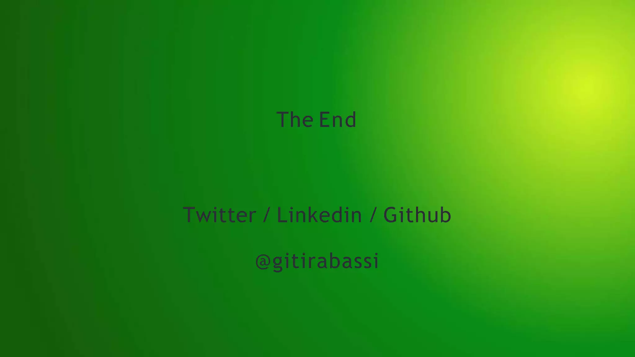 © 2020 InﬂuxData. All rights reserved. 30
The End
Twitter / Linkedin / Github
@gitirabassi
 