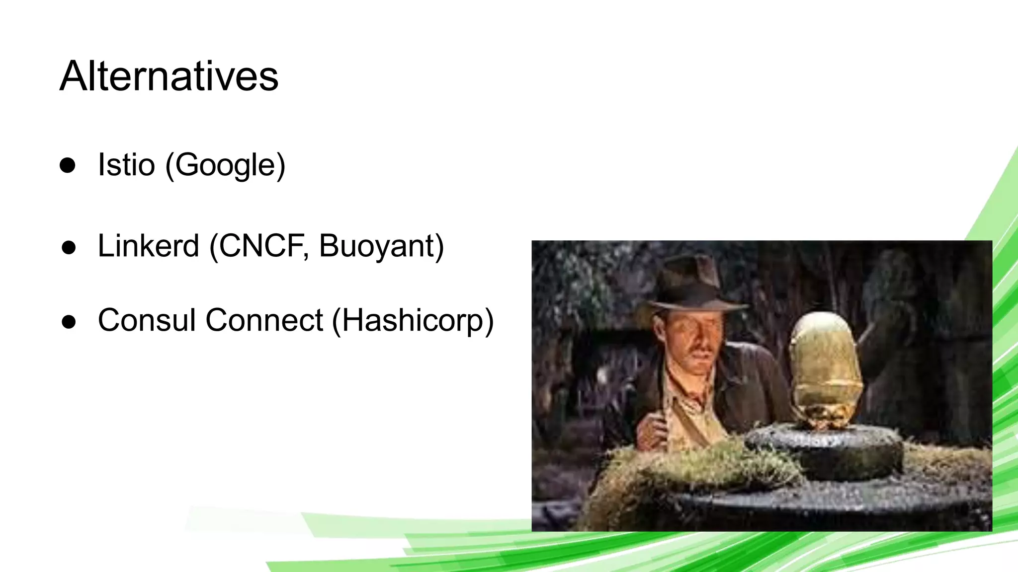 © 2020 InﬂuxData. All rights reserved. 5
Alternatives
● Istio (Google)
● Linkerd (CNCF, Buoyant)
● Consul Connect (Hashicorp)
 