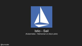 Istio - Sail
(Kubernetes - Helmsman or ship’s pilot)
@burrsutter
 