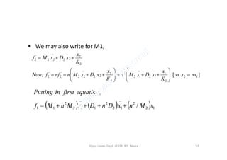 • We may also write for M1,
][, 12
2
1
1
.
2
..
12
2
2
2
2
.
2
..
22
'
2
'
2
2
2
2
.
2
..
22
'
2
nxxas
K
x
xDxMn
K
x
xDxMnnffNow
K
x
xDxMf














22 KK 
      12
2
..
12
2
1
..
12
2
11 /
,
xMnxDnDxMnMf
equationfirstinPutting

52Vijaya Laxmi, Dept. of EEE, BIT, Mesra
 