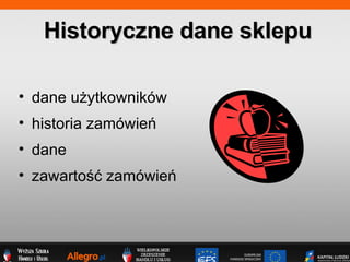 dane u?ytkownikw  historia zamwie dane  zawarto?? zamwie Historyczne dane sklepu 