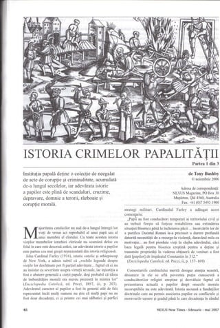 Istoria crimelor papalitatii 1 din 3