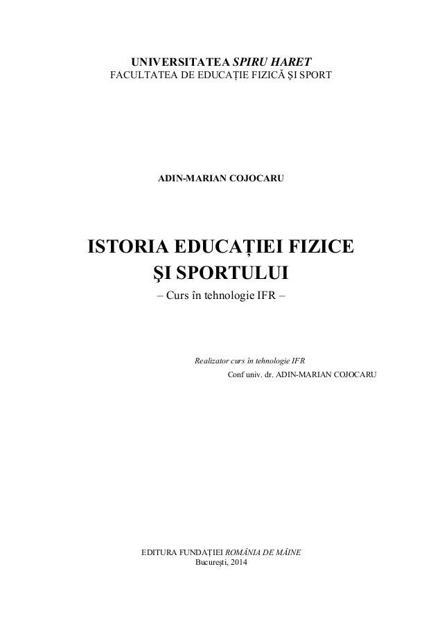 Istoria Educatiei Fizice Si Sportului