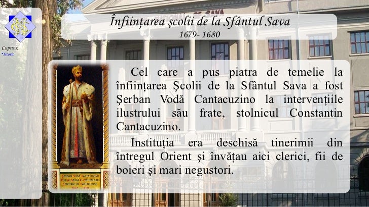 Colegiul NaÅ£ional Sfantul Sava Istoric