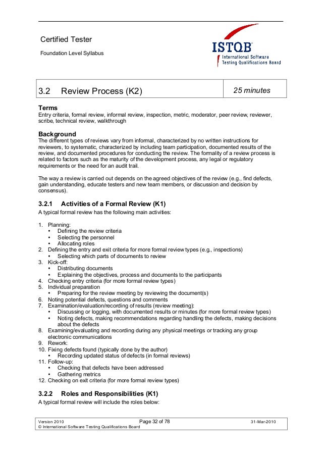 Istqb Foundation Level Syllabus 2010 Istqb Foundation Level Syllabus 2010