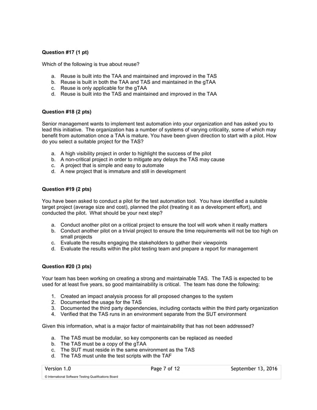 CTAL-TTA Online Tests
