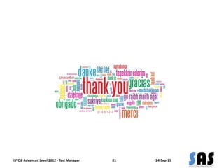 24-Sep-15ISTQB Advanced Level 2012 - Test Manager 81
 