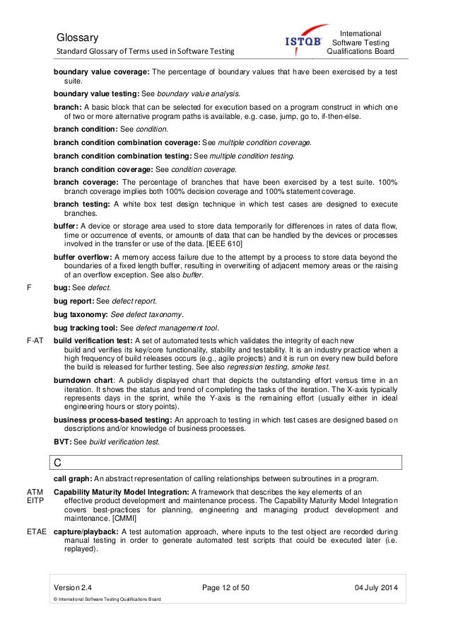 Istqb glossary