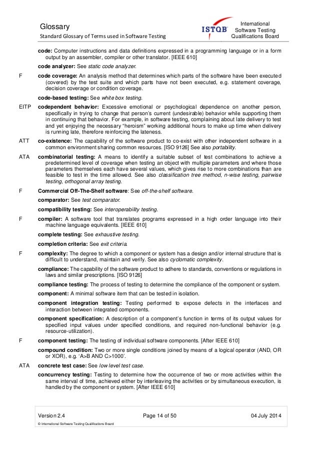 Istqb glossary