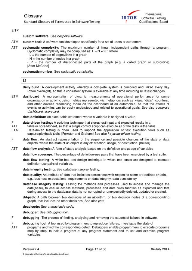 Istqb Glossary Of Testing Terms