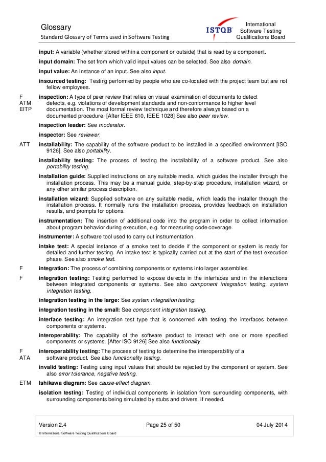Istqb glossary