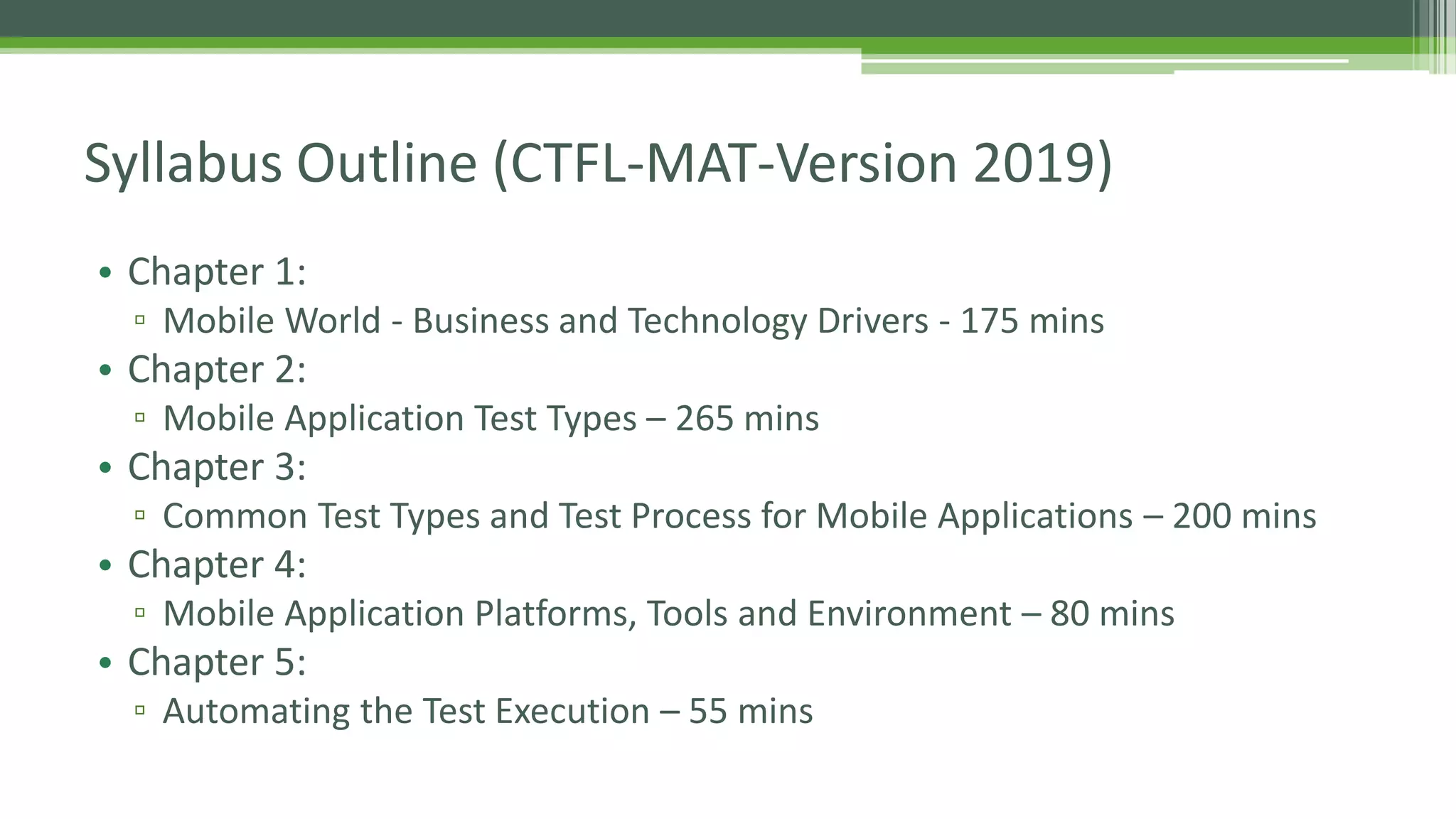 ISTQB Certified Mobile Application Tester - intro