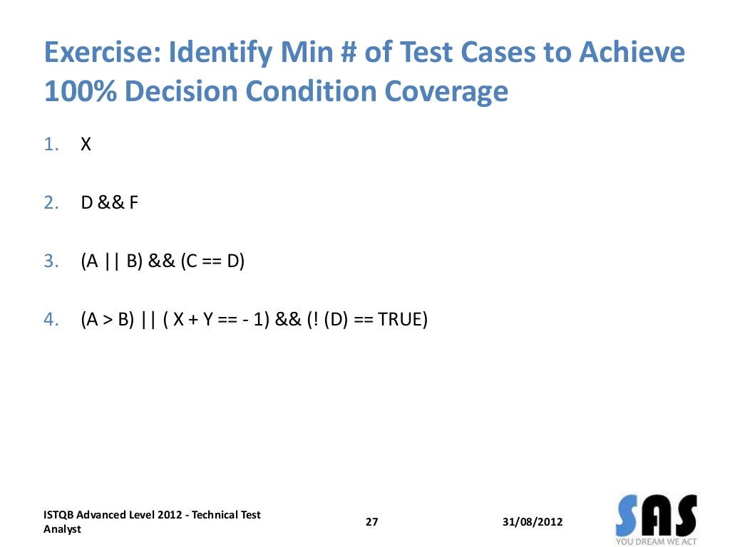 ISTQB Technical Test Analyst 2012 Training StructureBased Testing