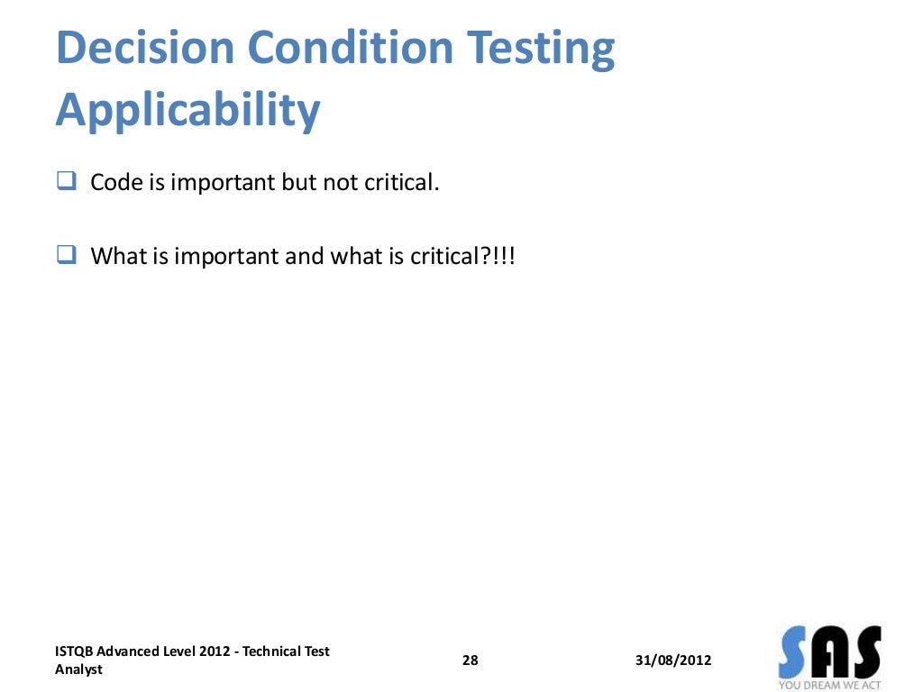 ISTQB Technical Test Analyst 2012 Training StructureBased Testing