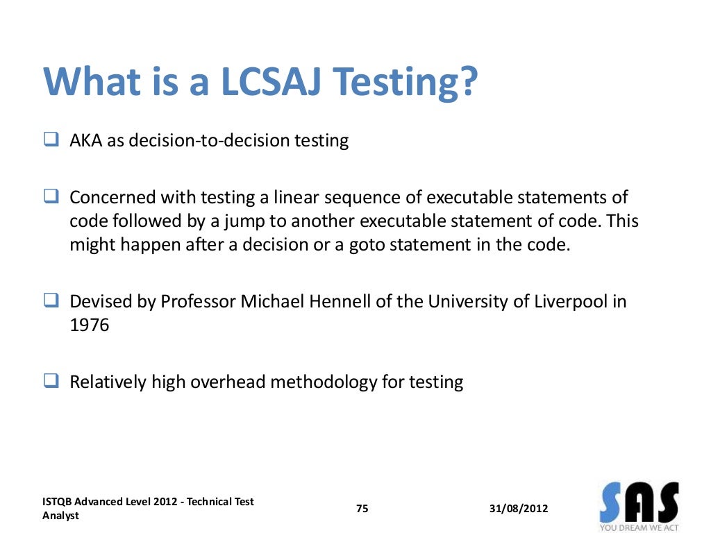 ISTQB Technical Test Analyst 2012 Training StructureBased Testing