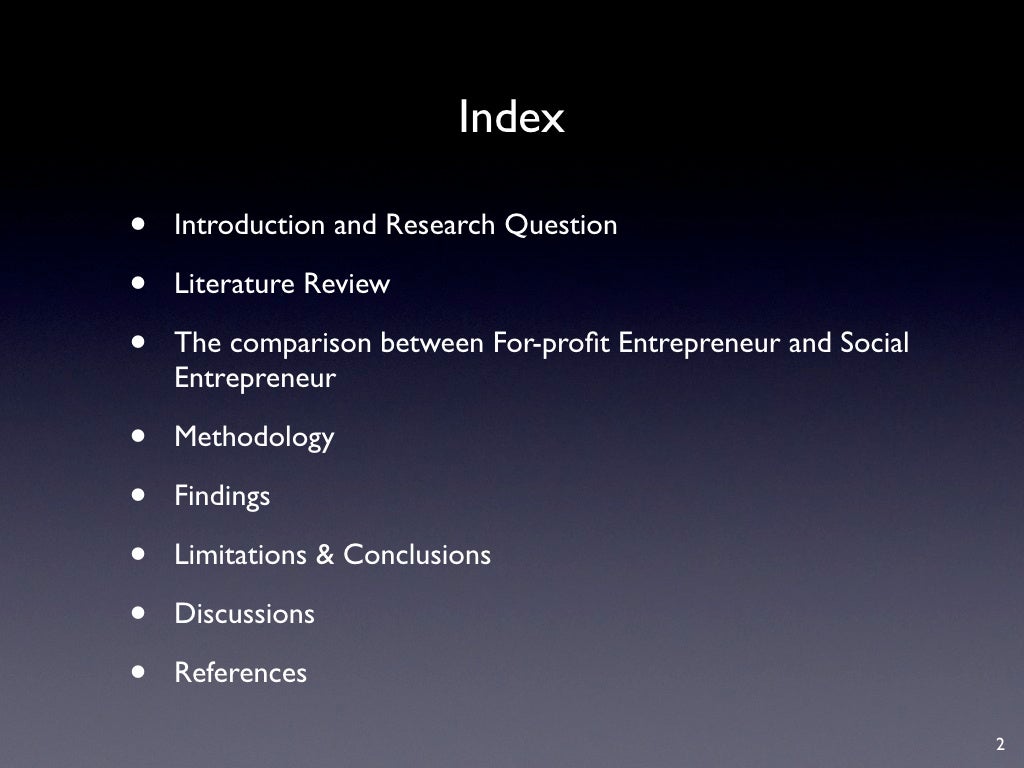 Index • Introduction and Research