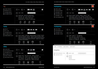 Pula, Medulin, Vodnjan, Fažana, Ližnjan, Marčana, Barban

Pola, Medolino, Dignano, Fasana, Lisignano, Marzana, Barbana

Vodnjanka

Taj
Marijan Modrušan

38

Svjetlana Celija

50

+385 (0)52 580 830

70

10:00 - 23:00

+385 (0)52 511 435

1 2 3 4 5 6 7

+385 (0)98 336 055

+385 (0)92 284 3092
Domaće pašte - Tradicijonalna istarska kuhinja

+385 (0)52 511 224

Paste fatte in casa - Cucina tradizionale istriana

ivana.celija@gmail.com

Homemade pasta - Traditional Istrian cuisine

11:00 - 24:00

Bistecca tagliata ai porcini e tartufi - Formaggio e prosciutto di casa
Tagliata beefsteak with porcini and truffles - Homemade cheese and pršut

17

17,5

17,5

35

Moris Civitico

60

Dinka Vitezića 4, Pula

Riva 1, Pula

08:00 - 23:00

+385 (0)52 210 655

1 2 3 4 5 6 7

+385 (0)98 175 7343

+385 (0)98 399 448

50

0

10:00 - 17:00

1 2 3 4 5 6 7

Palenta s pršutom i mozzarellom - Tagliata od pisanice s palentom i pinjolima

Ručkovi i gotova jela - Riblji specijaliteti

Polenta con prosciutto e mozzarella - Tagliata di filetto con polenta e pignoli

Pranzi e piatti pronti - Specialità di pesce

Polenta with Prosciutto and Mozzarella - Tenderloin tagliata with polenta and pine nuts

Lunches and readymade dishes - Fish specialties

Polenta mit Trockenschinken (pršut) und Mozzarella - Tagliata vom Filetsteak
mit Polenta und Pinienkernen

34

15

17

18

+385 (0)98 967 5695
konoba-ulika@net.hr

34,5

15

80

11:00 - 24:00

Hermana Dalmatina 1, Pula

1 2 3 4 5 6 7

ISTRA GOURMET 2013

84,5

08:00 - 23:00

1 2 3 4 5 6 7

+385 (0)52 218 218

Medaljoni “Ulika” - Mesna plata “Ulika” - Pljukanci po domaće

Marende

Medaglioni “Ulika” - Piatto alla carne “Ulika” - Pljukanci fatti in casa

Merende

‘Ulika’ medallions - ’Ulika’ meat plate - Pljukanci domestic style

Brunches
Zwischenmahlzeiten

34,5

138

17

Angulos

0

Medaillons ‘Ulika’ - Fleischplatte ‘Ulika’ - Pljukanci nach Hausart

www. konoba-ulika.com

18

i još... e inoltre... and more... und noch...

Ruža Petrović 76, Fažana
+385 (0)52 521 312

Mittagessen und Fertiggerichte - Fischspezialitäten

84

Ulika
Ivanka Jurcan

87,5

Vodnjanka

Torta

buffet.torta@aci-club.hr

I

Tagliata od bifteka s vrganjima i tartufima - Domaći sir i pršut

35,5

+385 (0)52 219 978

1 2 3 4 5 6 7

Tagliata aus Beefsteak mit Steinpilzen und Trüffeln - Hausgemachter Käse und Pršut

Hausgemachte Pasta - Traditionelle istrische Küche

ACY d.d.

70

Istarska bb, Vodnjan

Škokovica 23, Pula

15,5

17,5

17,5

85

www.istra.com

www.istra.com

ISTRA GOURMET 2013

139

 