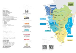 TOP priznanja Istri
TOP riconoscimenti per l’Istria

Jelovice

Savudrija
Salvore

Umag/Novigrad

TOP Awards for Istria

Impressum

Središnja Istra
Istria centrale
Central Istria
Zentralistrien

Plovanija

TOP Anerkennungen Istriens

Požane

Kaštel

Umag
Umago
Buje
Buie

Nakladnik / Editore
Publisher / Herausgeber
Ente per il turismo dell’Istria
Istria Tourist Board

MI

Upravni odjel za turizam Istarske županije

Tar-Vabriga
Torre-Abrega

Assessorato amministrativo al turismo della Regione istriana
Department for Tourism of the Istrian Region
Verwaltungsbüro für Fremdenverkehr der Region Istrien
Pionirska 1, HR-52440 Poreč
+385 (0)52 452 797

BUTONIGA

Cerovlje

Višnjan
Visignano
Pazin
Tinjan

Poreč
Parenzo

Vrsar/Funtana

Funtana
Fontane

Za nakladnika / Per l’editoriale

Urednice / Redattrici /

Motovun
Montona

Gračišće
Pićan
Kršan

Sv. Lovreč

www.istra.hr

Denis Ivošević

Lupoglav
Hum

Poreč

20 Best World Destinations 2012
10 Best Summer Trips 2011

info@istra.hr

For the publisher / Für den Herausgeber

Rijeka
Opatija

A

Kaštelir Labinci
Castellier
Santa Domenica Vižinada
Visinada

Novigrad
Cittanova

Tourismusverband Istrien

R

N

Roč

Oprtalj
Portole

Brtonigla
Verteneglio

World’s 2nd Best Olive Oil
Producing Region 2010 - 2013

Sv. Petar
u Šumi

Vrsar
Orsera

Best of Europe: Top 15
Food & Wine Destinations 2013
21 Places to Go 2012

Kanfanar

Limski kanal

Rovinj
Rovigno

Brestova

Žminj

Svetvinčenat

Barban

Bale
Valle

Editors / Redakture

Plomin

RAŠA

Turistička zajednica Istarske županije

Buzet

Grožnjan
Grisignana

Labin

Rabac

Raša

Vesna Ivanović, Cristina Vojić Krajcar
Autor projekta Najbolji restorani Istre
Autore del progetto I migliori ristoranti dell’Istria

Rovinj

Best Life Changing Trips 2012

The author of The Best Istrian Restaurants project

Vodnjan
Dignano
Fažana
Fasana

Autor des Projekts Die besten Restaurants in Istrien
Franko Lukež; Petko, Pula,
franko.lukez@hi.t-com.hr
Koncept i oblikovanje / Idea e allestimento grafico /

Top 10 Off the Path
Wine Regions 2012

Fotografije / Fotografie
Photo credits / Fotos

Labin/Rabac

NP Brijuni
National park

Pula
Pola

Concept and design / Konzept und Gestaltung

Istra Gourmet

Studio Sonda, Vižinada

Marčana

... i na mobilnim uređajima

Best Tourism Partner 2012

Ližnjan

... anche su dispositivi mobili

Renco Kosinožić, Igor Zirojević, Goran Šebelić,

... also on mobile devices

Miranda Legović, Đani Celija, Dean Duboković;

... auch auf Mobilphone

Medulin

Arhivi/archivi/archives: Kempinski Adriatic,
Maistra, San Rocco, Valsabbion & TZ Istra

Rt Kamenjak

Tisak / Stampa / Print / Druck
Kerschoffset, Zagreb, 2013

10 Best Destinations 2012

Android app

iPhone app

Pula/Medulin

 