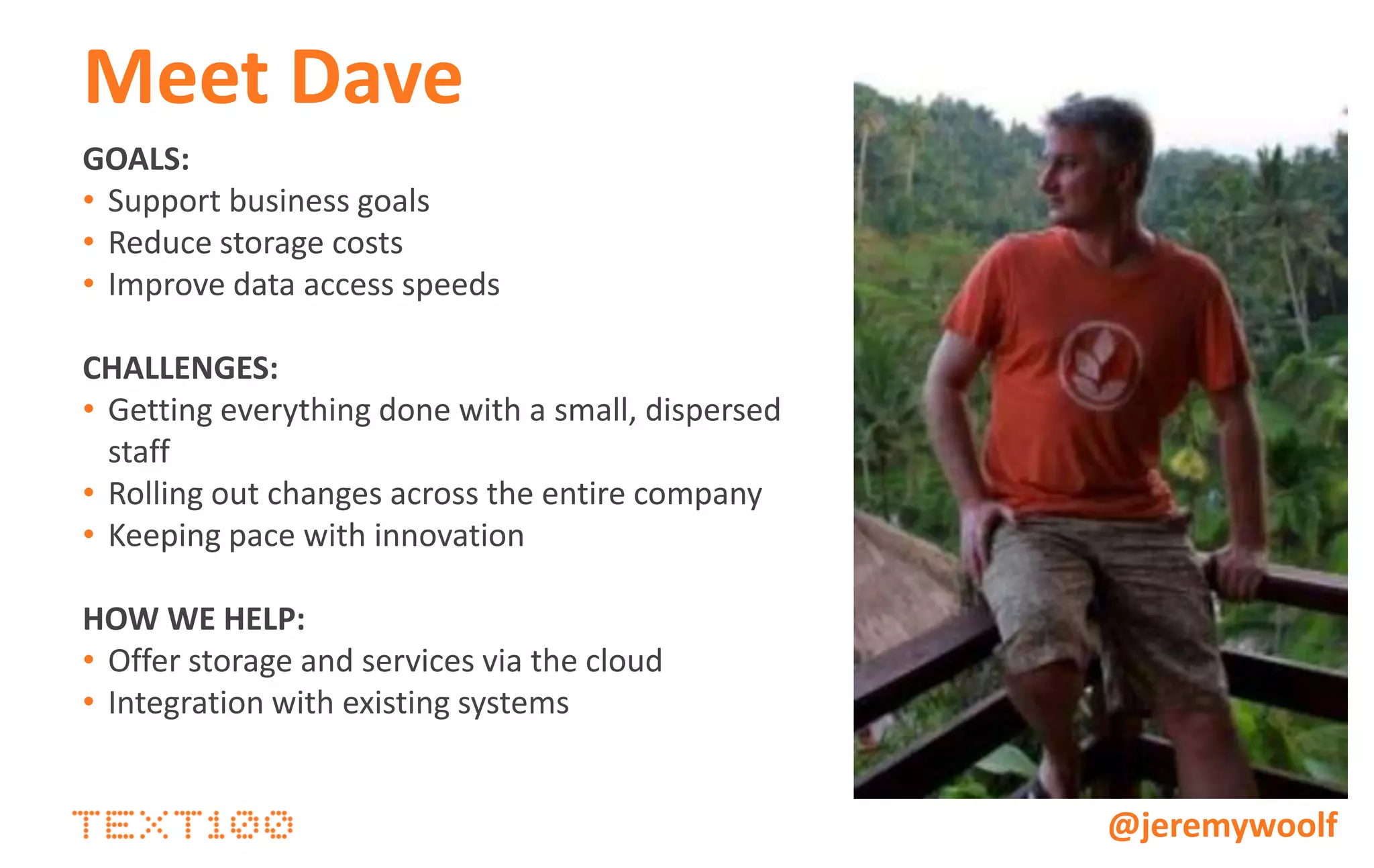 He’s hungry for content…

An average of 9 information
assets are downloaded
during the purchase process

                           @jeremywoolf
 