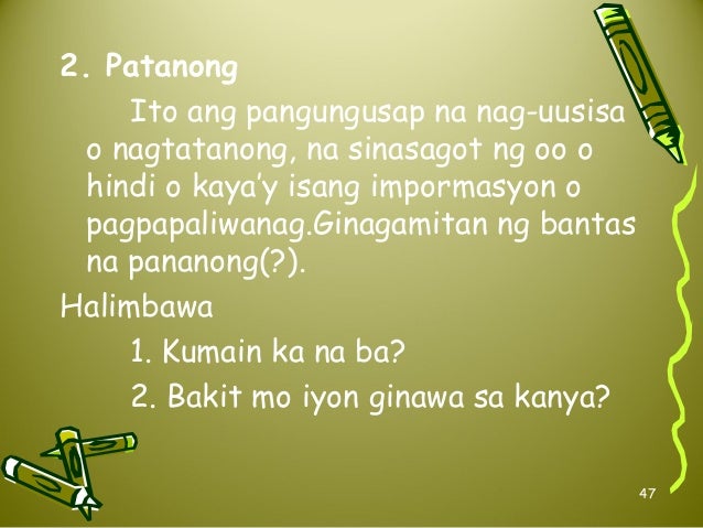Pangungusap Na Patanong Halimbawa Istruktura ng wika