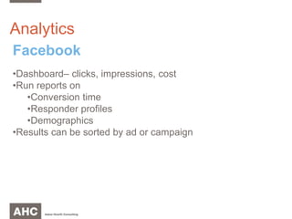 AnalyticsFacebookDashboard– clicks, impressions, cost