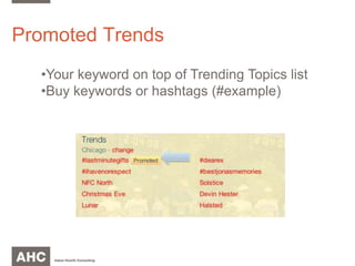 Promoted TrendsYour keyword on top of Trending Topics list