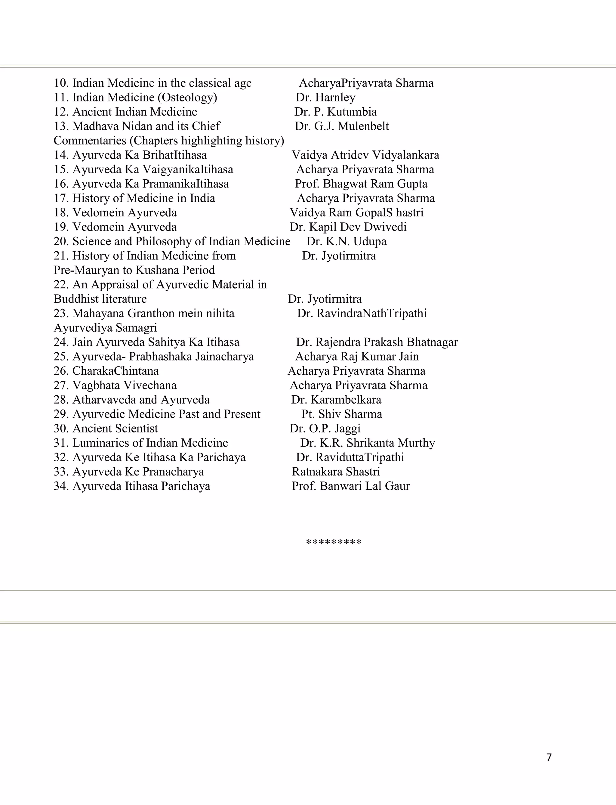 1st year syllabus for bams students