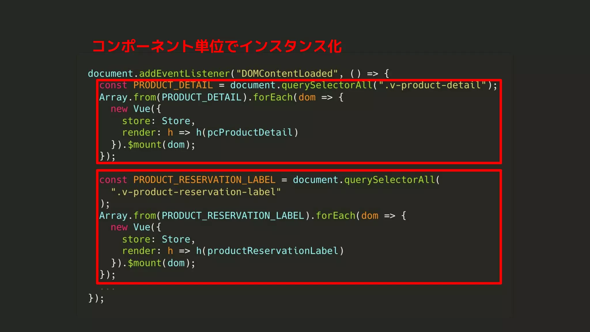 コンポーネント単位でインスタンス化
 