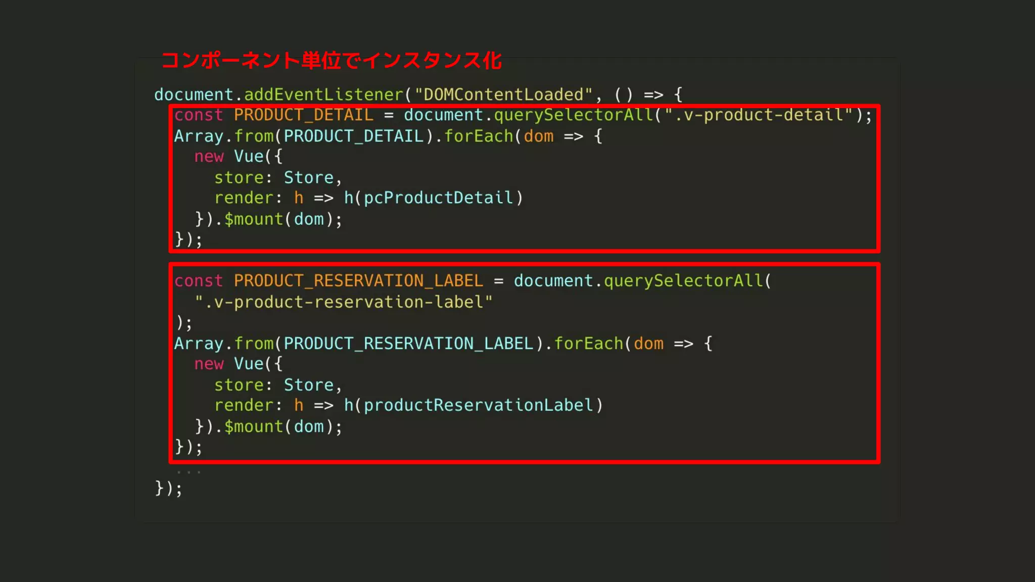 コンポーネント単位でインスタンス化
 