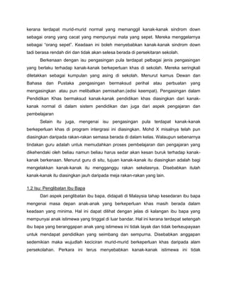 Isu isu pendidikan khas