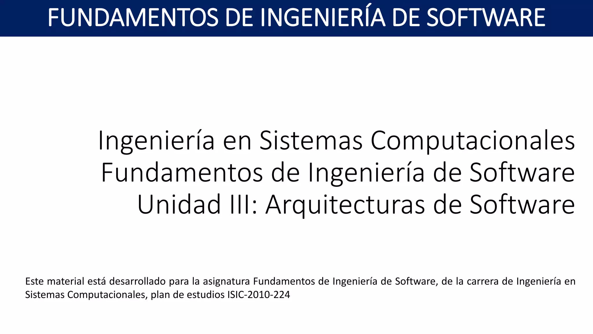 Unidad 3 Fundamentos De Ingenieria De Software