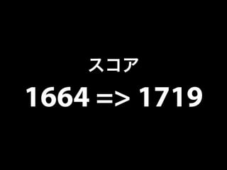 スコア 
1664 => 1719 
 