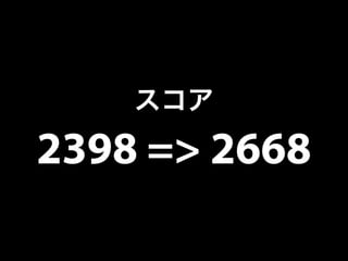 スコア 
2398 => 2668 
 