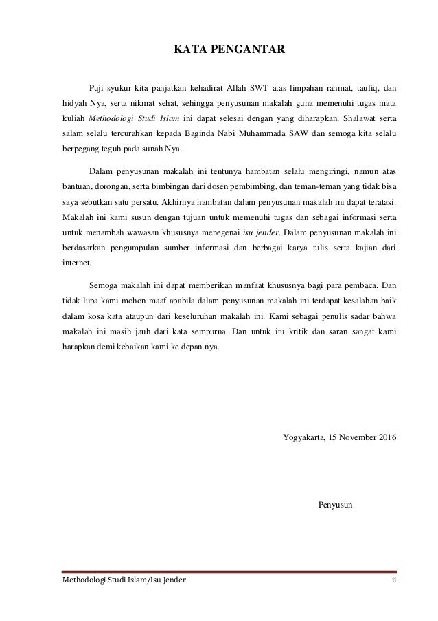 Isu Gender Dalam Studi Islam Metodologi Studi Islam