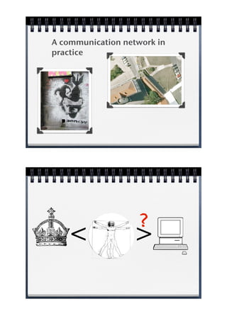 A communication network in
practice




                  ?
   <              >
 