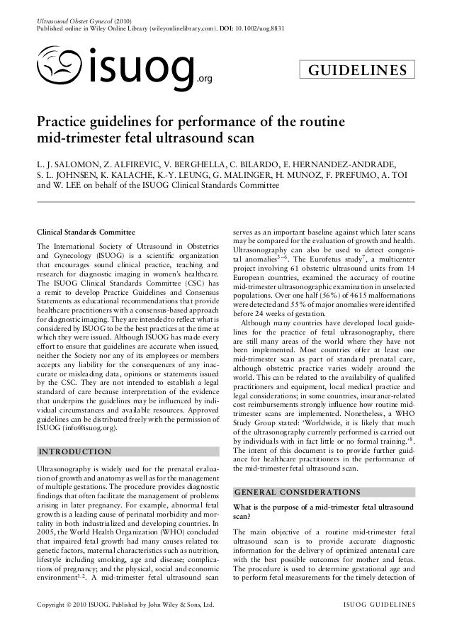 Guia Isuog Sobre Ecografia Del Segundo Trimestre