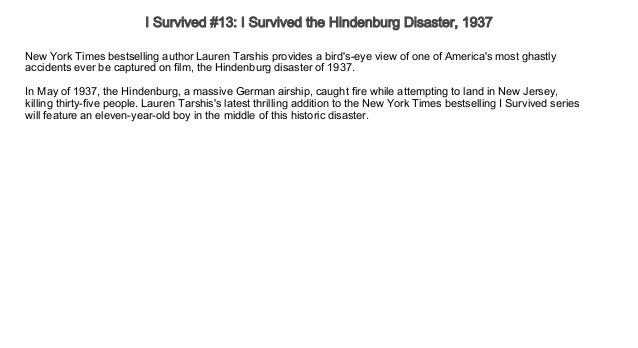 I Survived 13 I Survived The Hindenburg Disaster 1937 Free Audio 
