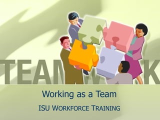 Working as a Team ISU W ORKFORCE  T RAINING 
