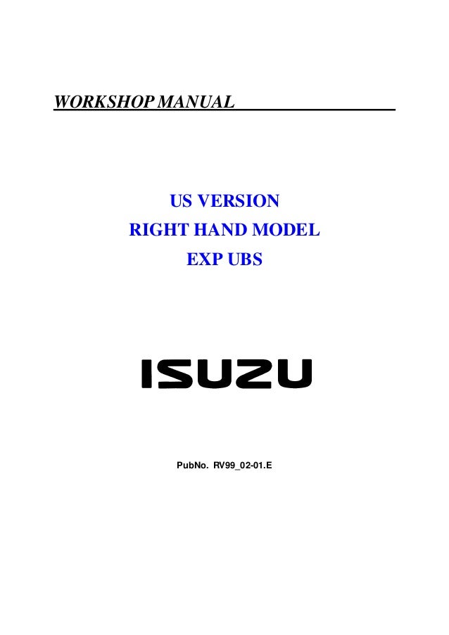 Isuzu trooper 20workshop_20manual
