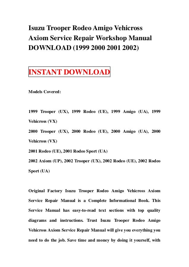 Isuzu Rodeo Repair Manual Online Free Isuzu Rodeo Repair Manual Online Free