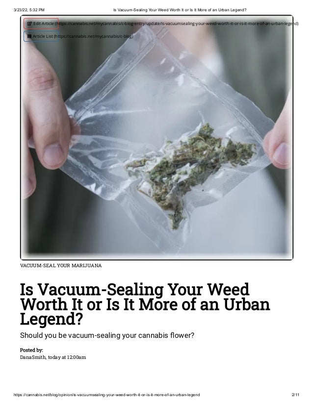 Should You Vacuum Seal Your Cannabis Stash?