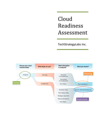 Cloud
         Readiness
         Assessment
         TechStrategyLabs Inc.




                             Planning



Survey




                       Assessment
 