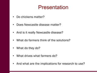 Newcastle disease vaccination: From technology to poverty reduction