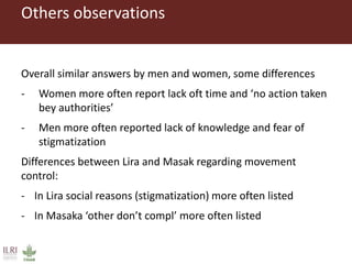 Why smallholder pig value chain actors are not willing to report disease outbreak or comply to animal movement restrictions in Uganda
