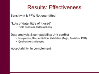 Evaluation of participatory disease surveillance  for highly pathogenic avian influenza in Africa and rinderpest in Pakistan