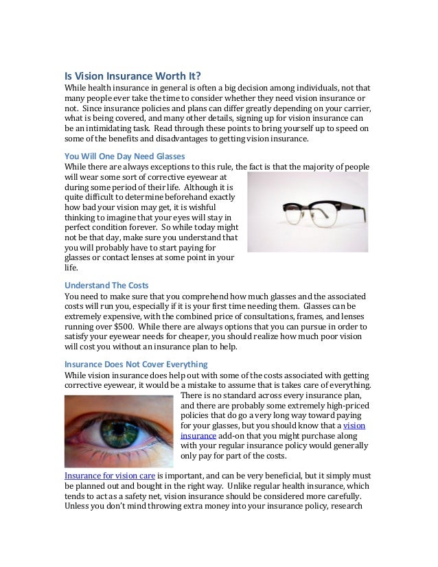 is vision insurance worth it